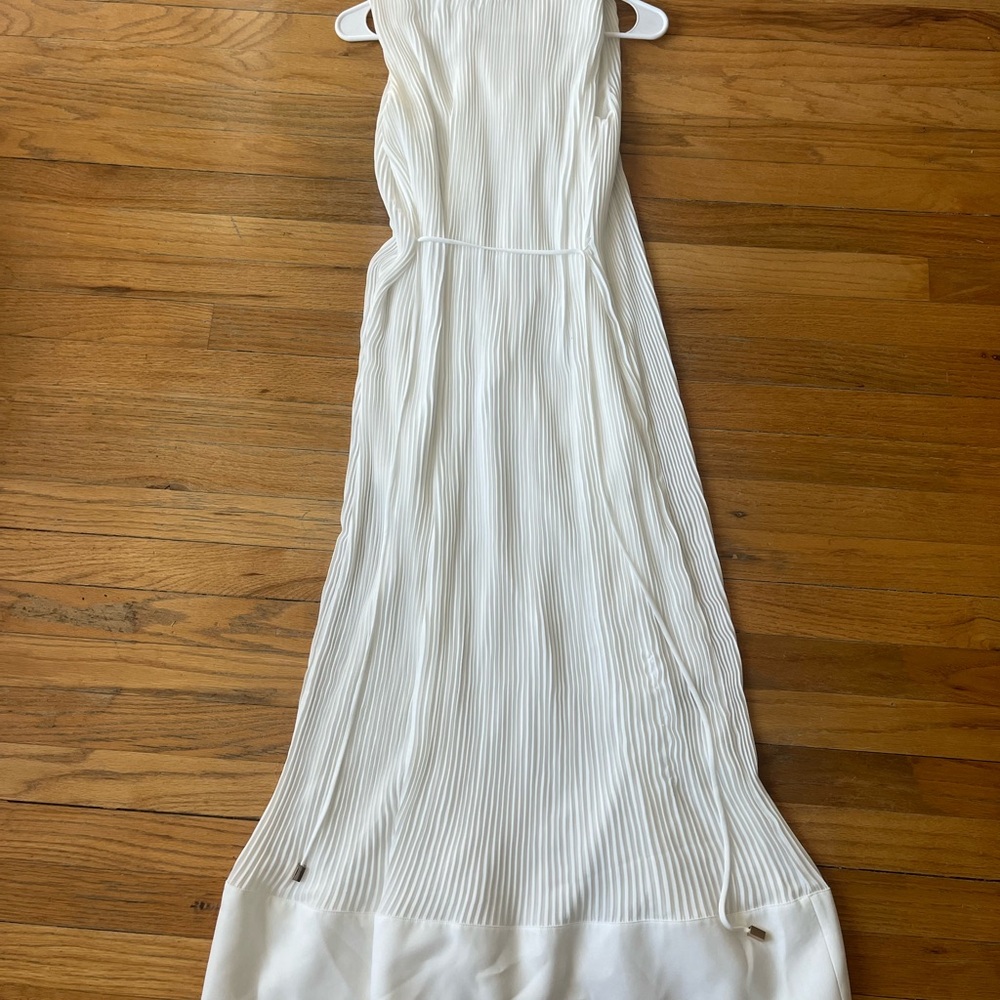 Milly White Pleated Wedding Dress